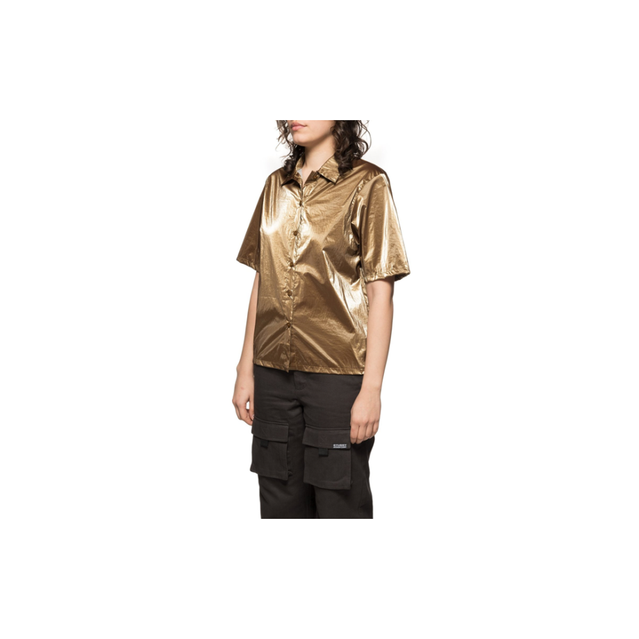 Stussy Shiny Button Down Bronze 211183