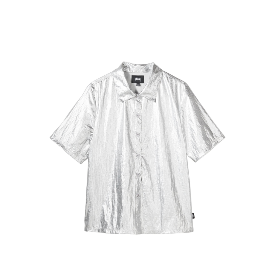 Stussy Shiny Button Down Silver 211183