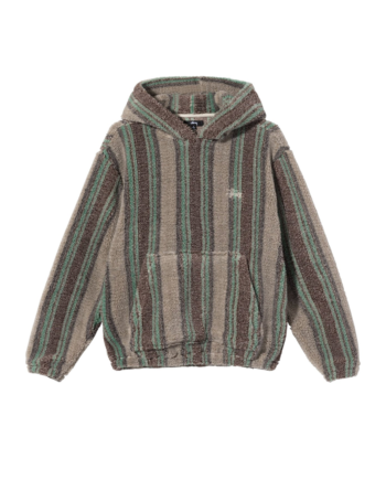 Stussy Stripe Sherpa Hoodie Tan 118438