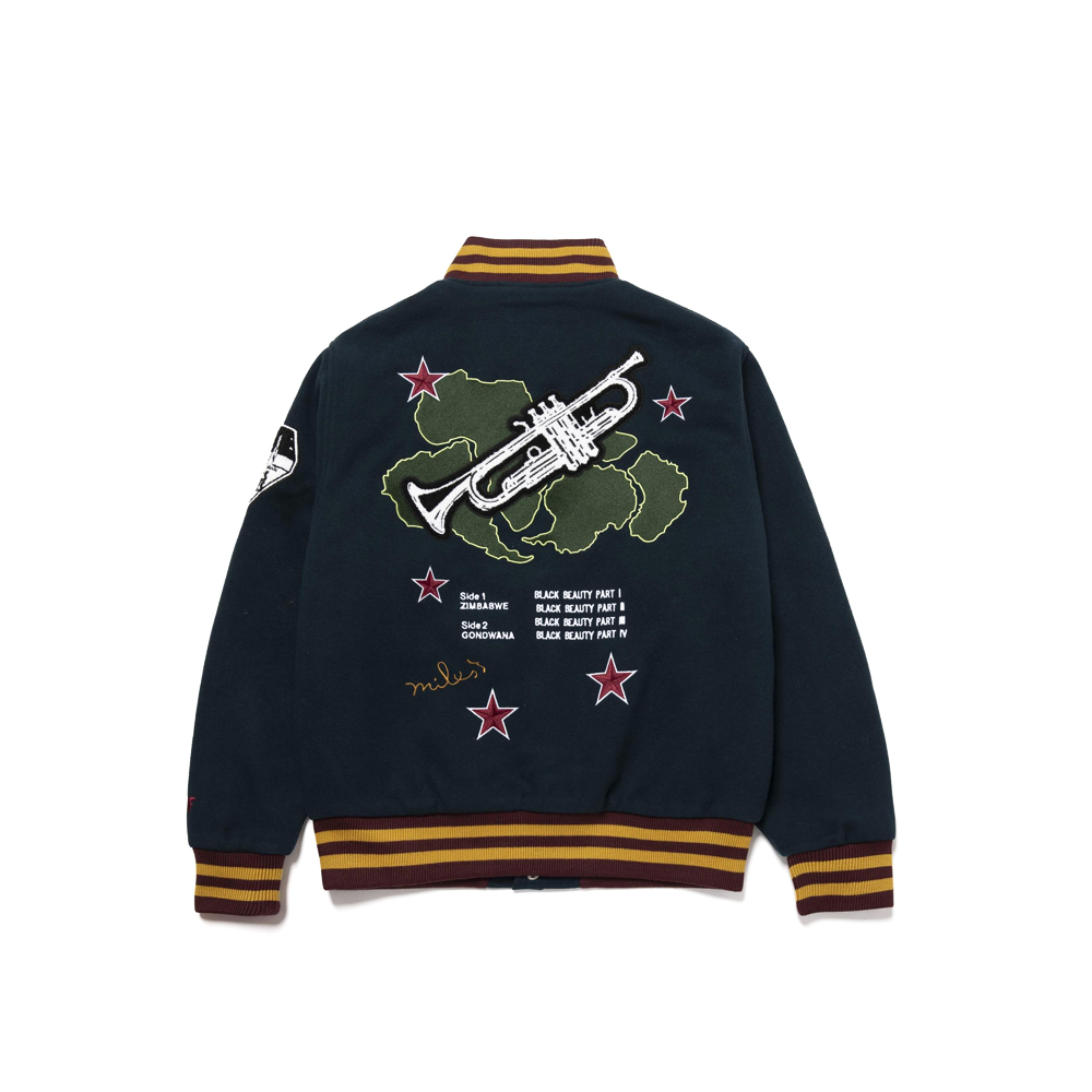 Huf x Miles Davis Pangaea Varsity Jacket Jade JK00351