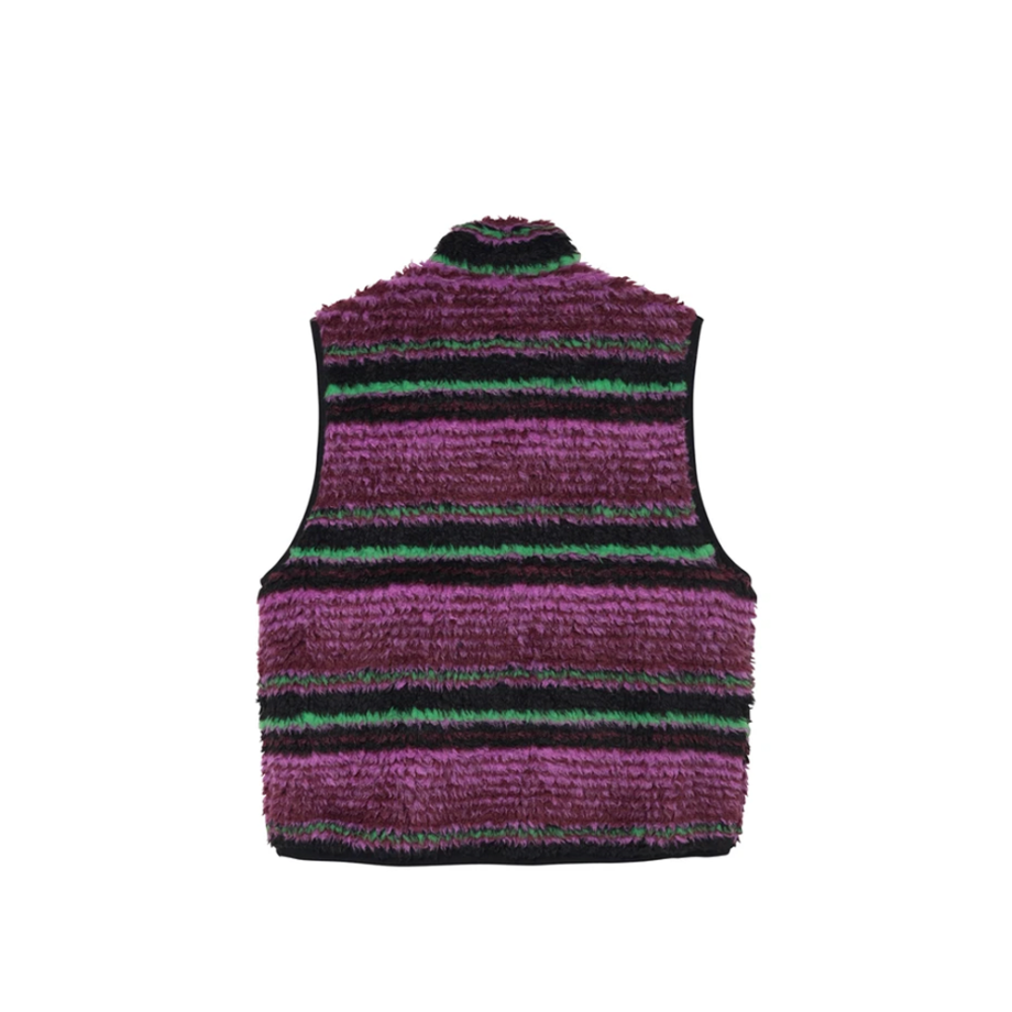 Stussy Striped Sherpa Vest Grape 118468.