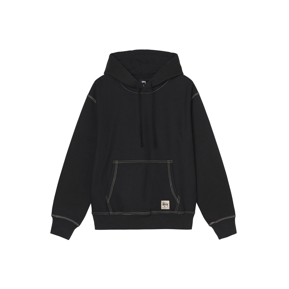 Stussy Contrast Stitch Label Hoodie Black 118459