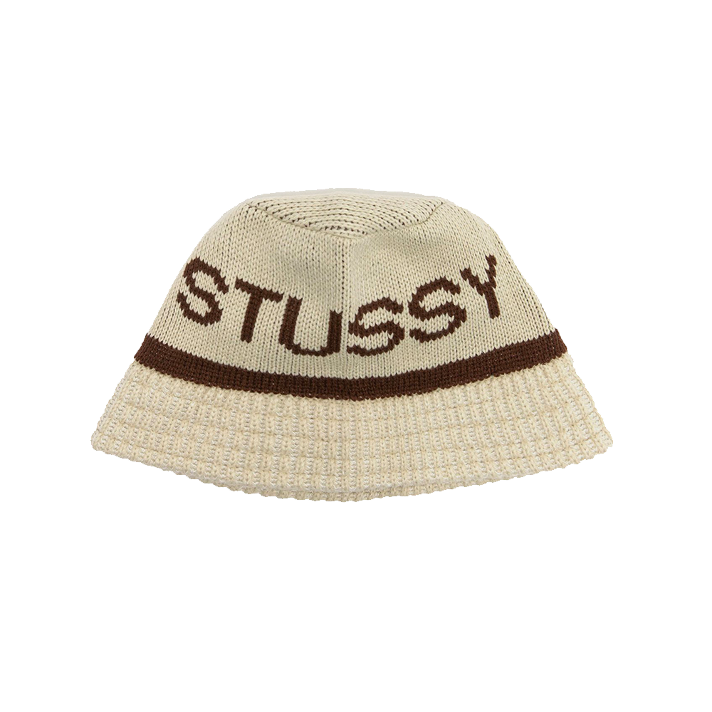 Stussy Jacquard Knit Bucket Hat Natural 1321095