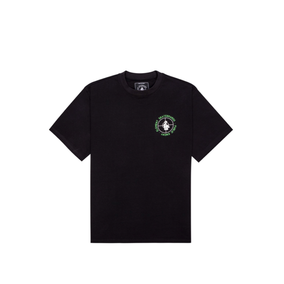 Element x Public Enemy Pexe Logo T-Shirt Flint Black C1SSP1-ELP2