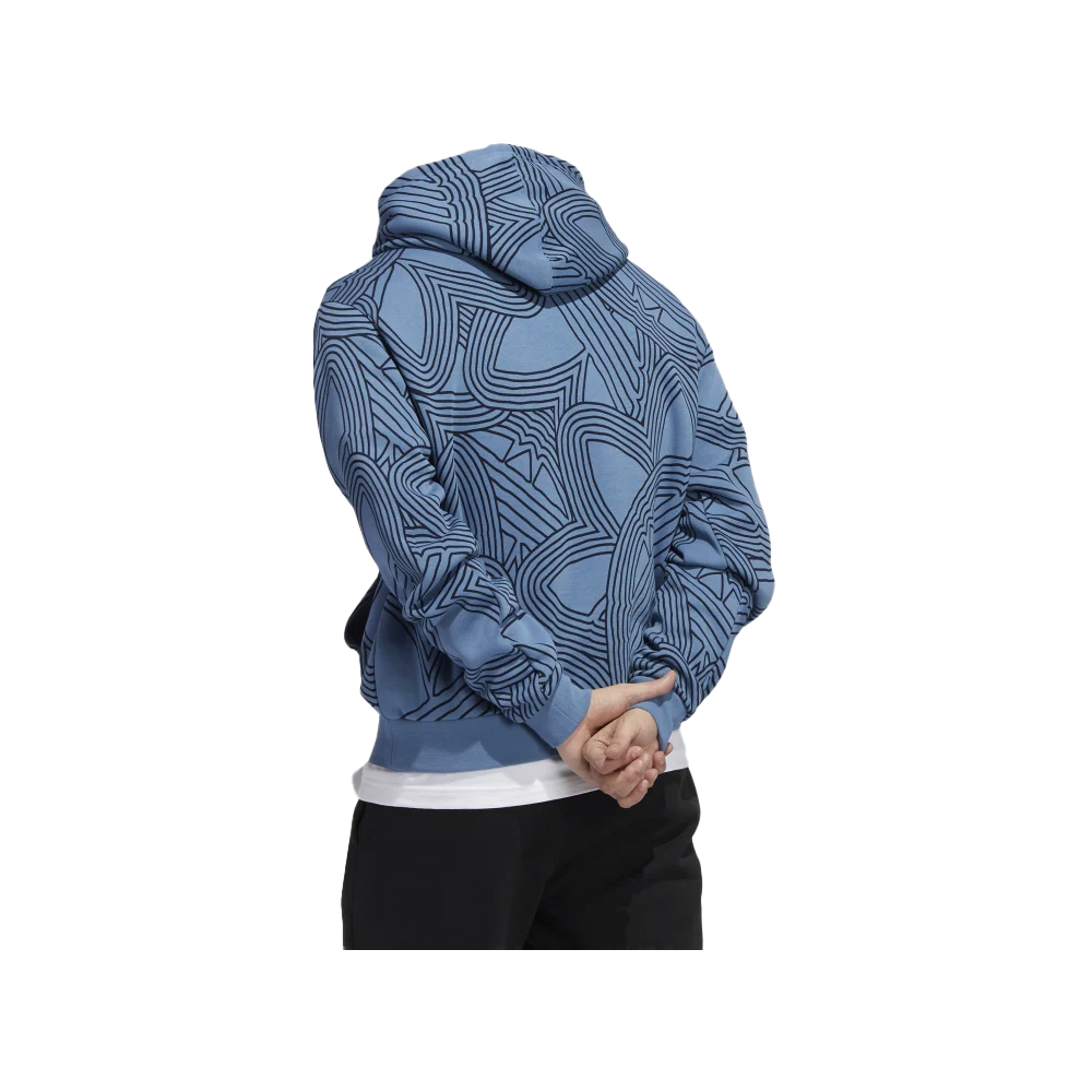 Adidas Original Athletic Club Hoodie Altered Blue / Impact Yellow HI2966