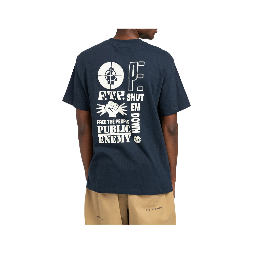 Element x Public Enemy Power T-Shirt Eclipse Navy F1SSJ4ELF2