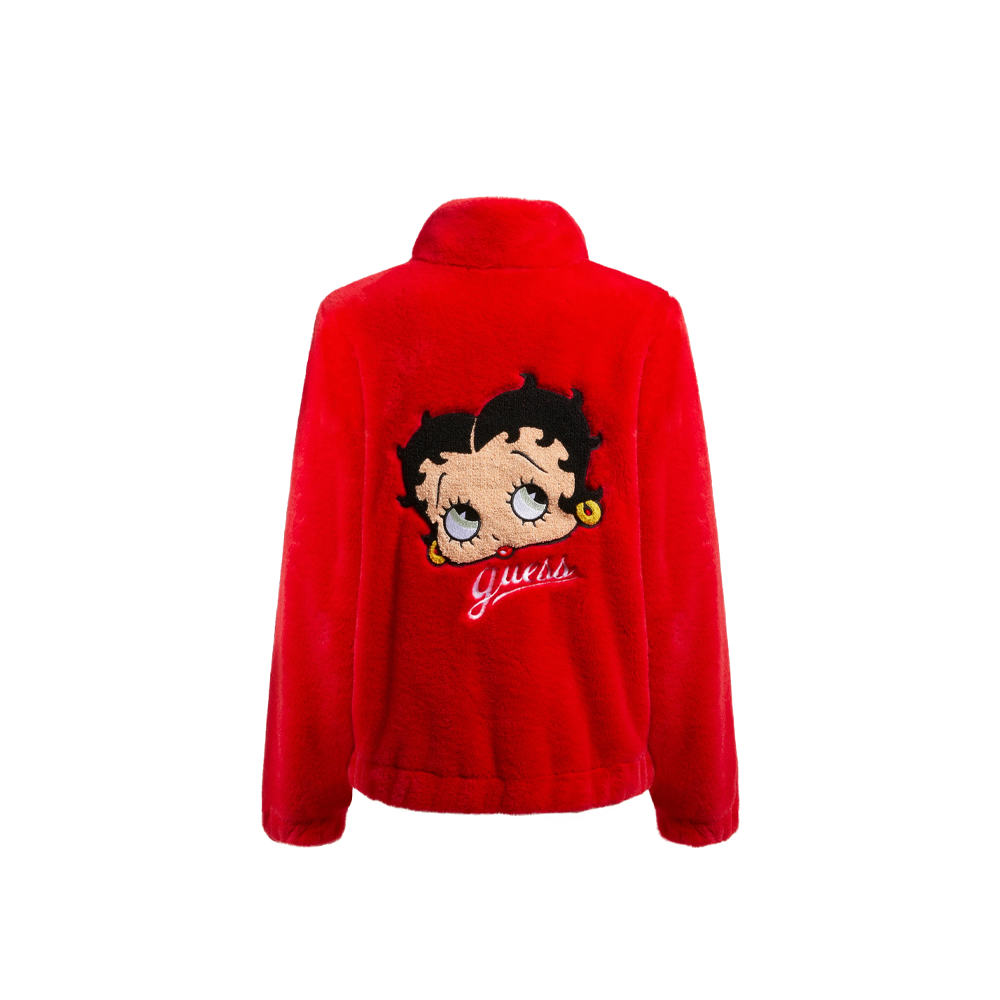 Guess Originals X Betty Boop Faux Fur Jacket Red W2BN04R8BV0