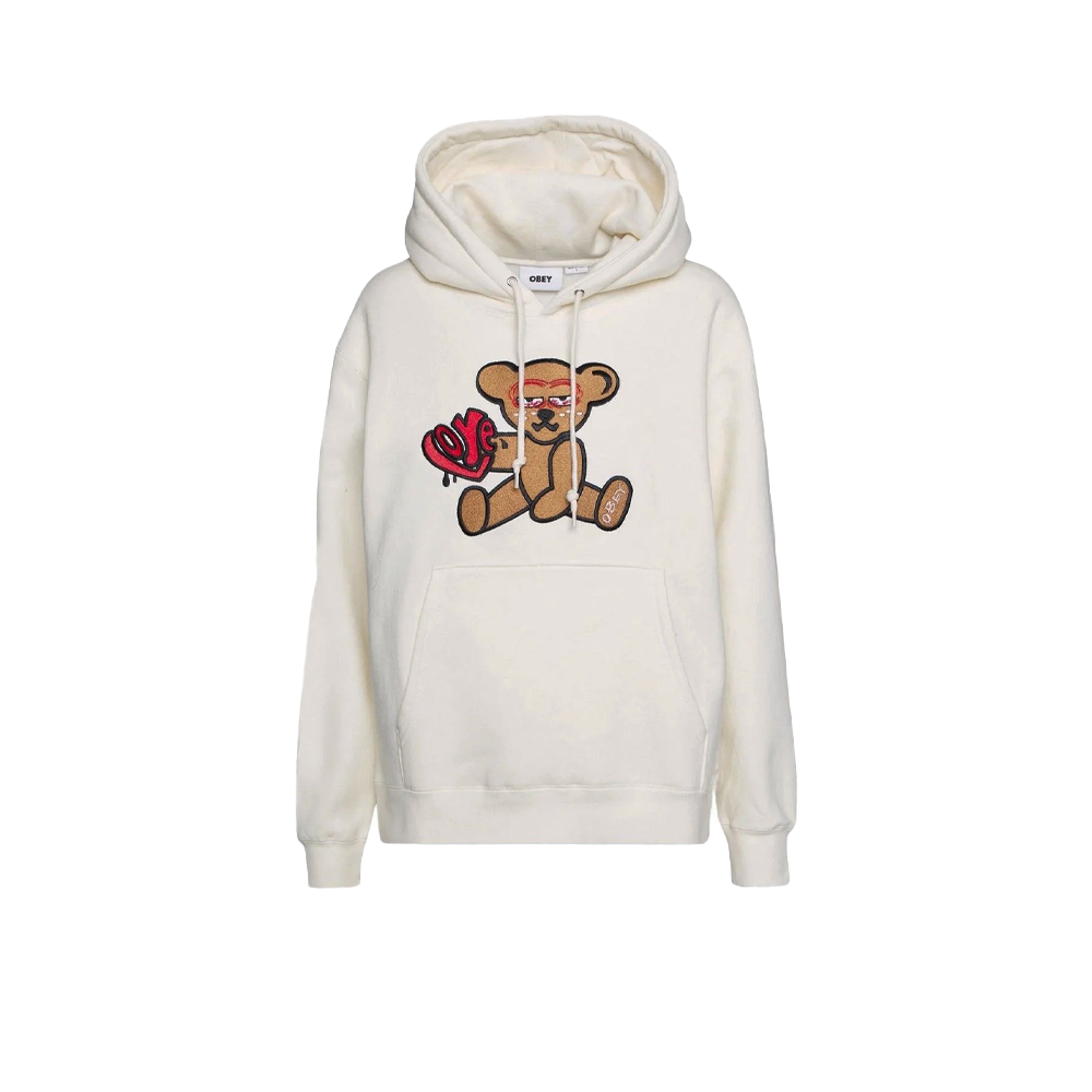 Obey Mellow Teddy Pullover Hoodie Unbleached 211610117