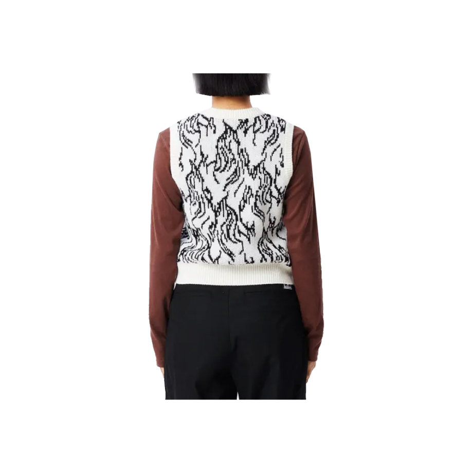 Obey Flame Sweater Vest Unbleachhed Multi 251810004