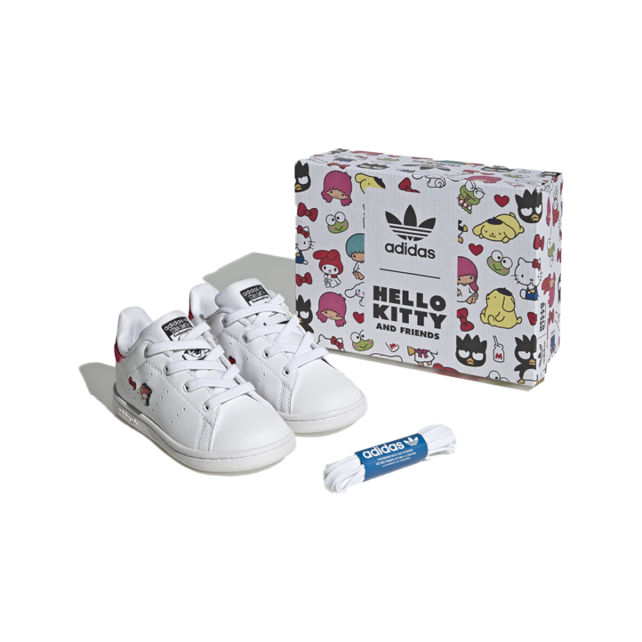 Adidas X Hello Kitty Stan Smith EL Infant Sneakers Cloud White Core Black Vivid Red HQ1899