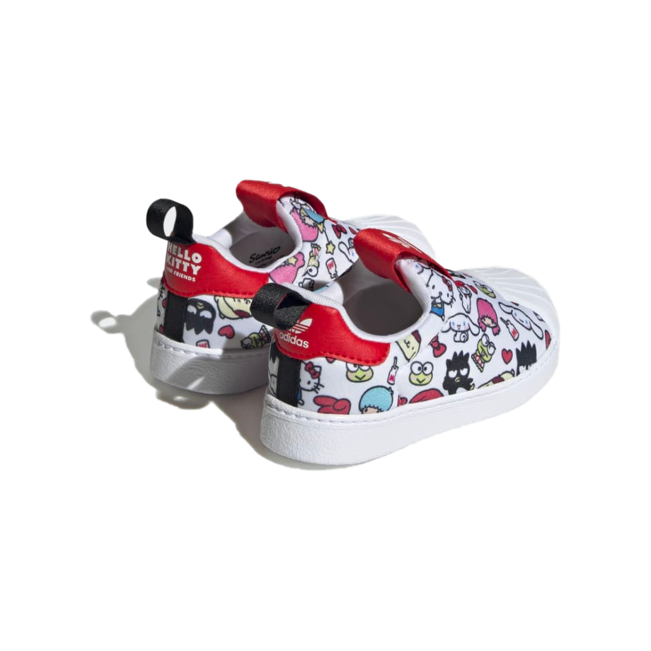 Adidas X Hello Kitty Superstar 360 Infant Cloud White Vivid Red Core Black HQ4092