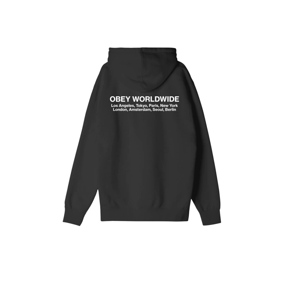 Obey Worldwide Cities Premium Pullover Hoodie Black 112843572