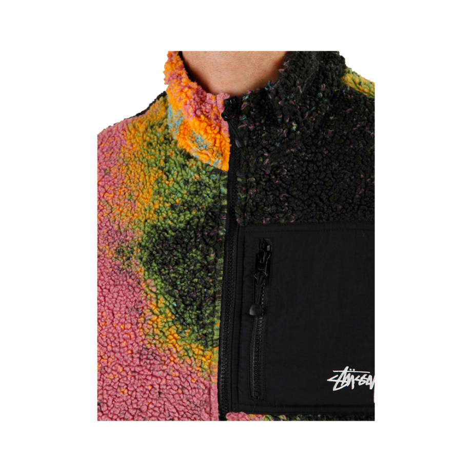 Stussy Jacquard Dye Sherpa Vest Berry 118503