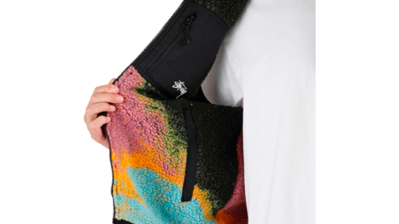 Stussy Jacquard Dye Sherpa Vest Berry 118503