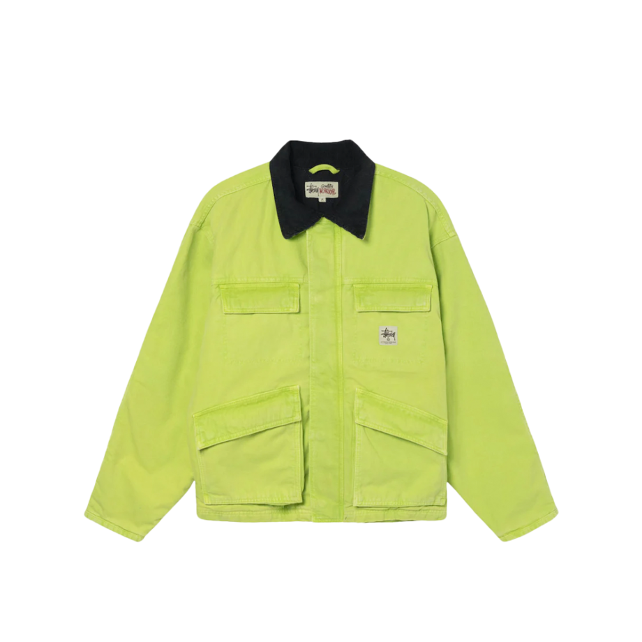 Stussy Washed Canvas Shop Jacket Lime 115589_LM