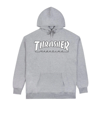 Thrasher Sweatshirt Outlined Hoodie Grey / White 145366
