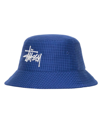 Stussy Grid Basic Bucket Hat Blue 1321134_BL