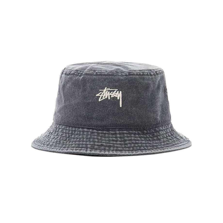 Stussy Washed Stock Bucket Hat Charcoal 1321086_CH