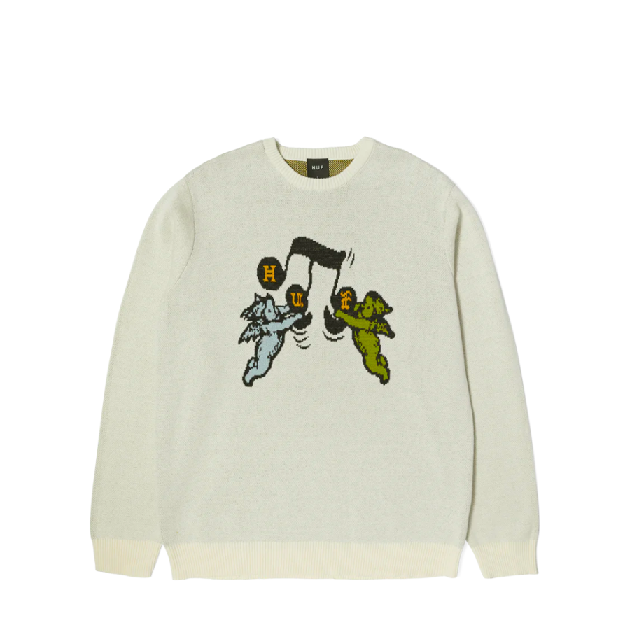 Huf Song Intarsia Sweater Linen KN00507_LNE