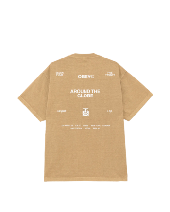 Obey Around The Globe Pigment Tee Khaki 167924096_KHK