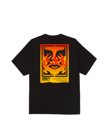 Obey Icon Stencil Flame Tee Black 165264048_BLK