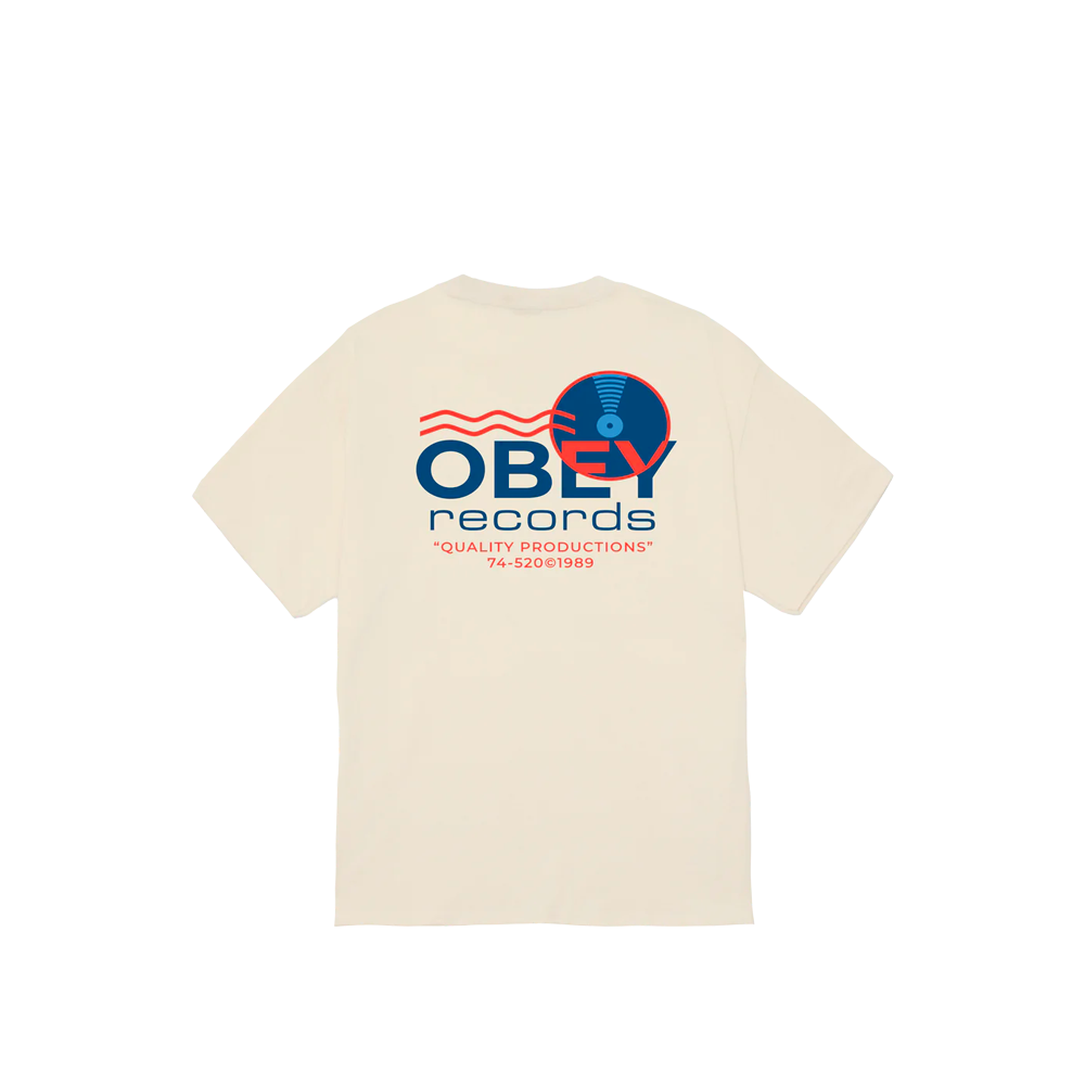 Obey Records Sound Waves Tee Cream 165264050_CRM