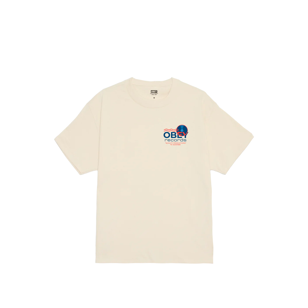 Obey Records Sound Waves Tee Cream 165264050_CRM