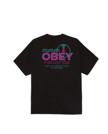 Obey Records Sound Waves Tee Black 165264050_BLK