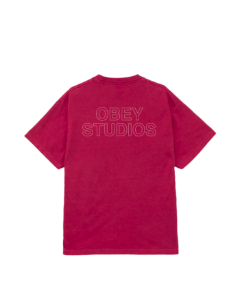 Obey Studios Outline Pigment Tee Raspberry 167924095_RSP