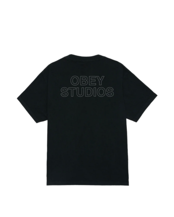 Obey Studios Outline Pigment Tee Black 167924095_BLK