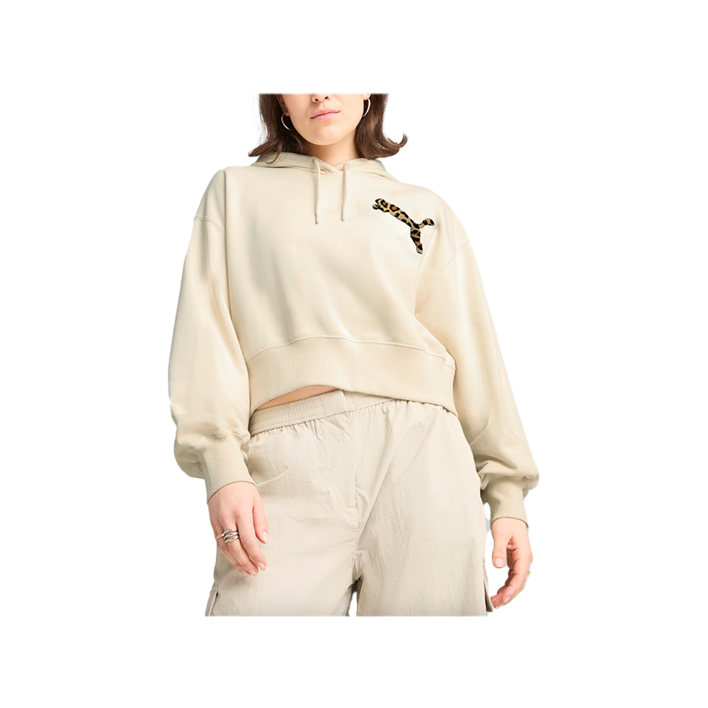 Puma LEO LUXE Cropped Hoodie Alpine Snow 632338_87