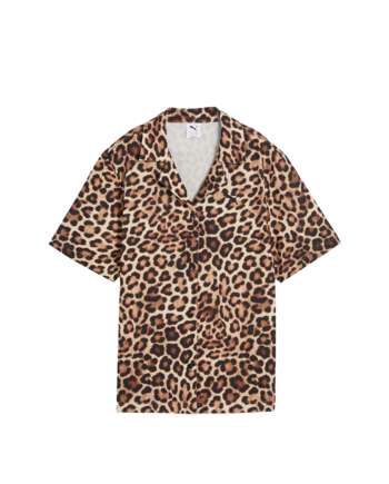 Puma LEO LUXE Relaxed AOP Shirt Alpine Snow 632340_87