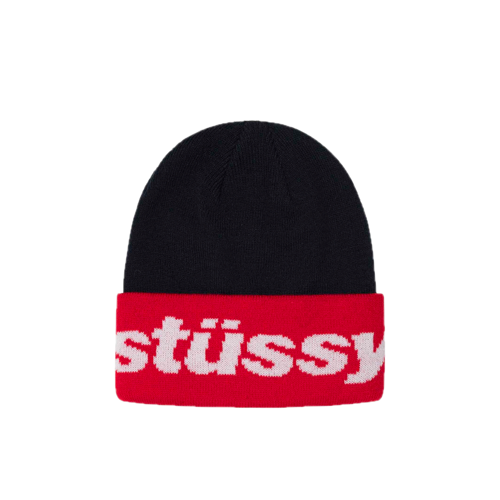 Stussy Helvetica Jacquard Beanie Black 1321113_BLK