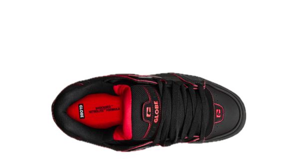 thumbnail image 2 of Globe Sabre Skate Shoes - Black/Red/Mosaic 2 of 11