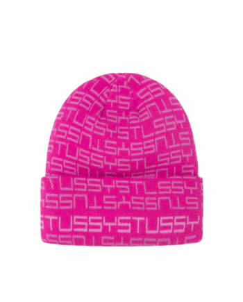 Stussy Jacquard Cuff Beanie Fuchsia 1321114_FCH