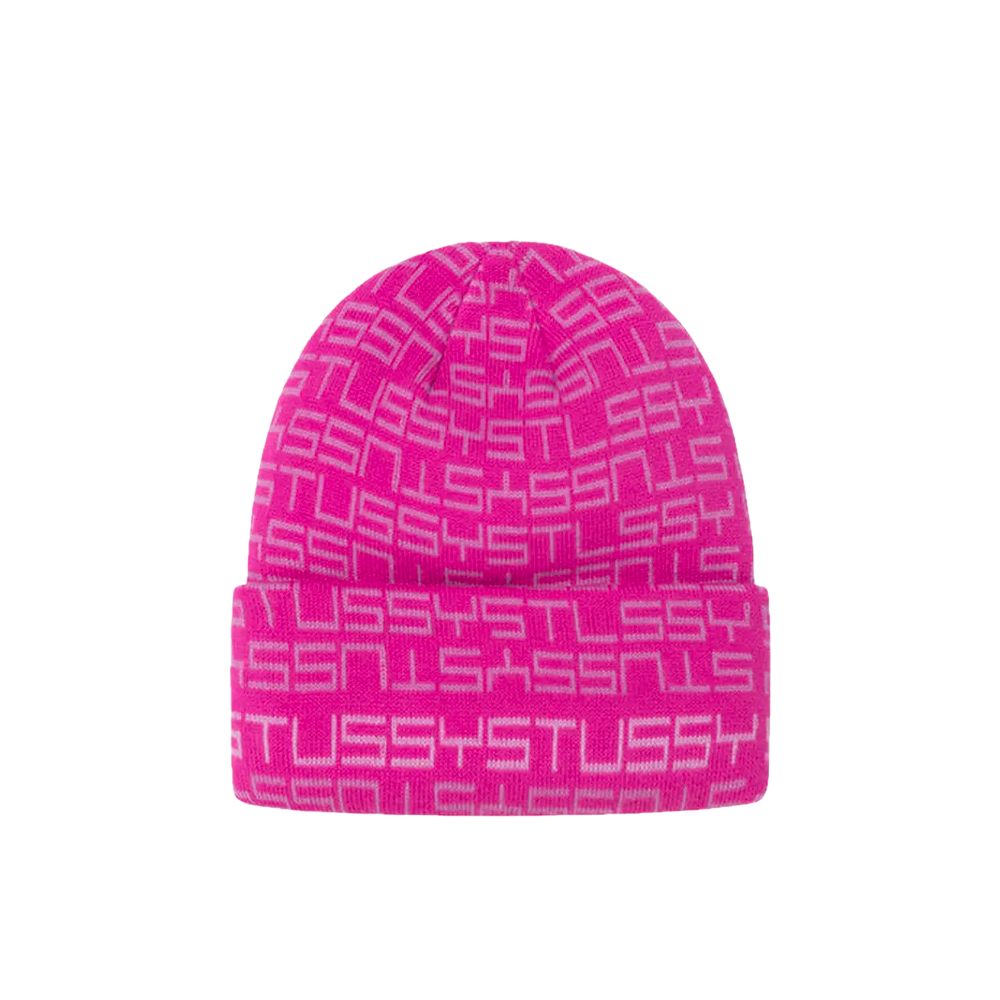 Stussy Jacquard Cuff Beanie Fuchsia 1321114_FCH