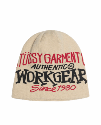 Stussy Workgear Print Skull Cap Beanie Bone 1321183_BNE