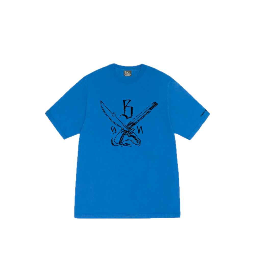 Stussy x Neighborhood Swords Logo T-Shirt Blue 0907534_BLE