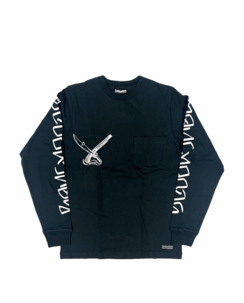 Stüssy x Neighborhood Boneyards Knives & Snakes Long Sleeve Tee Black 014911_BLK
