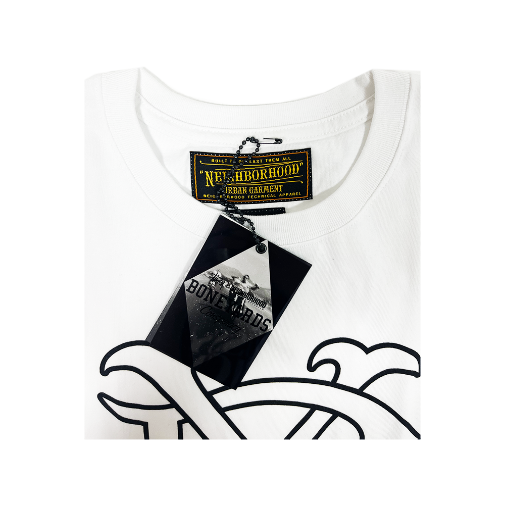 Stussy x Neighborhood Boneyards Conspiracy T-Shirt White / Black 1923456_WHT