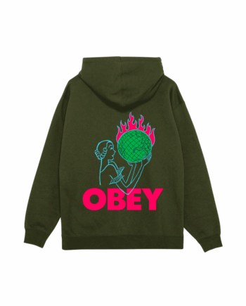 Obey World In Flames Premium Pullover Deep Lichen Green 112844236_DLG
