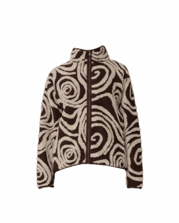 Obey Swirl Jacquard Zip Jacket Brown Multi 221800445