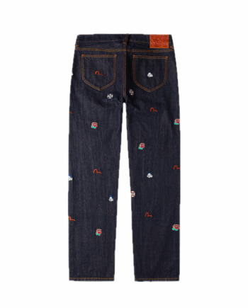 Evisu Allover Brand Embroidery Regular Fit Jeans #2020 Indigo 2EAHTM5JE106020DN