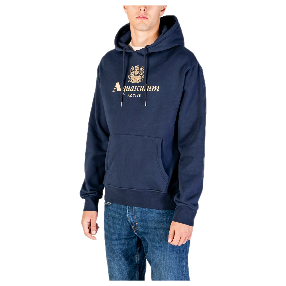 Aquascutum Big Logo Hoodie fleece Navy AW_ICON_SW003