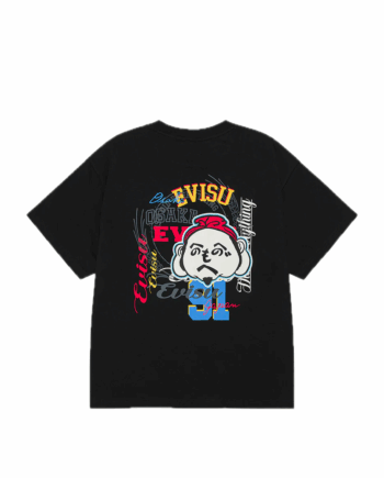 Evisu Henohenomohe Godhead Embroidery Relax Fit T-Shirt Black 2EAHTM5TS1168RXCT