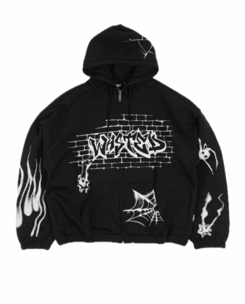 Wasted Paris Zip Boxy ATM Hoodie Black 173119_BLK
