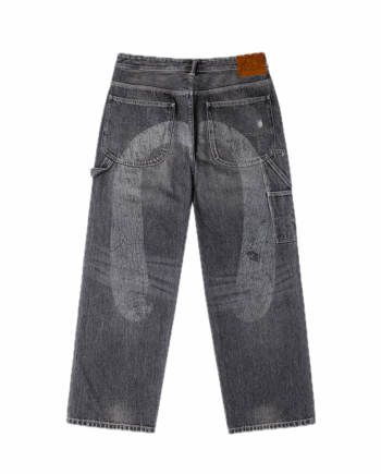 Evisu Washed and Distressed Daicock Print Relax Fit Jeans Grey 2EAEJM5JE6109RXDN