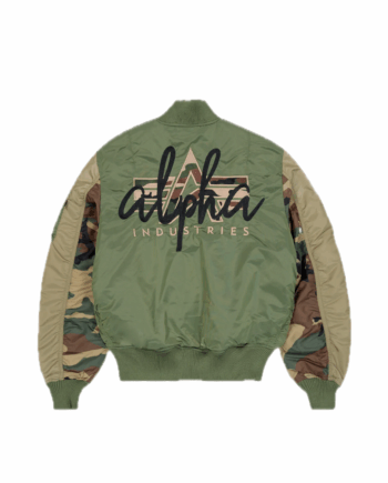 Alpha Industries MA-1 Camo Back Embroidery Bomber Jacket Sage Green 258120/01