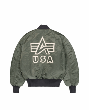 Alpha MA-1 Distressed Bomber Jacket Vintage Green 258128/432