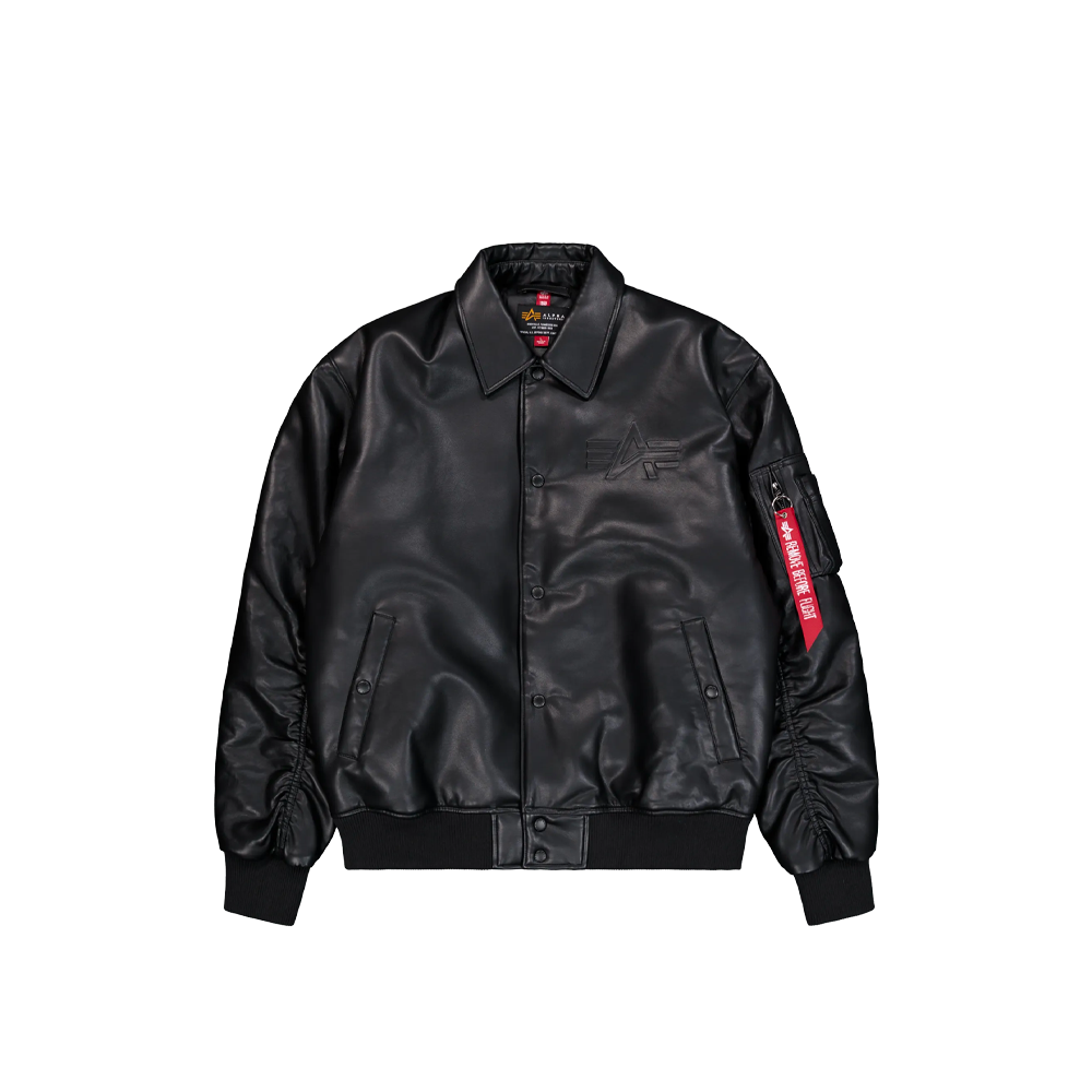 Alpha Industries PU College Bomber Jacket Black 258109/03